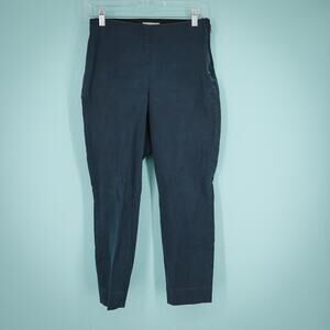 Everlane Size 6 Blue Side Zip Elastic Stretch Waist Tapered Skinny Stretch Pants